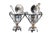 Mustard Pots in Embossed Silver with Palms, Glass Cores and Resting on Claw-Shaped Feet, Set of 2 For Sale - Image 9 of 9