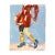 She Wears the Boots - Original Red Coat and Blue Western Boots Textured Mixed Media Painting on Paper by Kellie Newsome For Sale