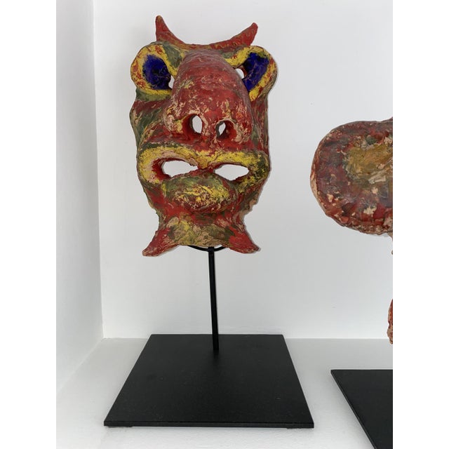 Ceramic Art Brut Terracota Sculptures by Angelo Méani, Set of 3 For Sale - Image 7 of 9
