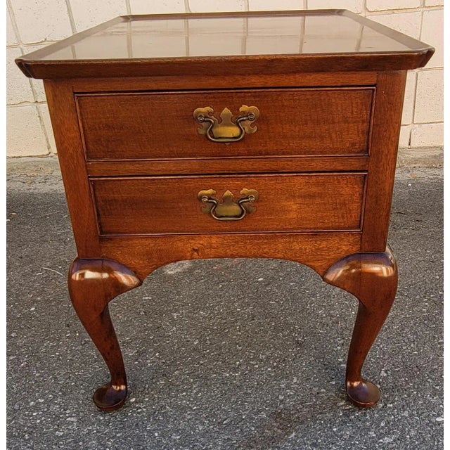 Biggs Furniture Two-Drawer Queen Anne Mahogany Side Table Nightstand For Sale - Image 9 of 9