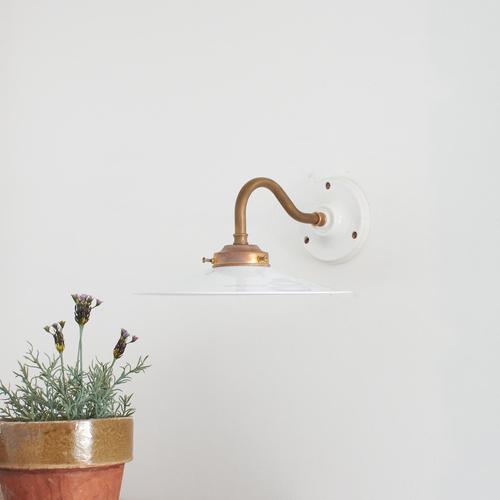 Vintage French Coolie Milk Glass Wall Light, 1920s For Sale - Image 6 of 6