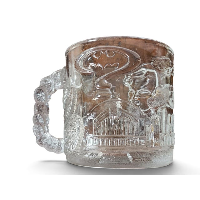 1990s Vintage 1995 McDonalds Batman Forever Two-Face Raised Glass Handled Mug For Sale - Image 5 of 8