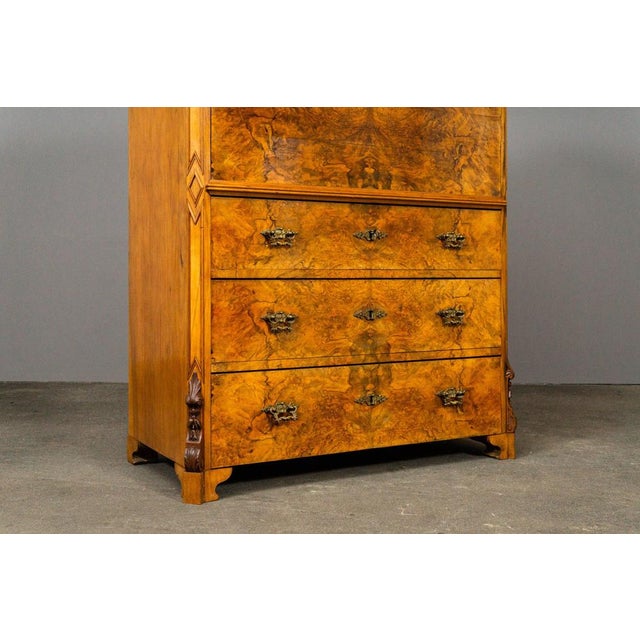 Wood Biedermeier Secretary in Wood For Sale - Image 7 of 18