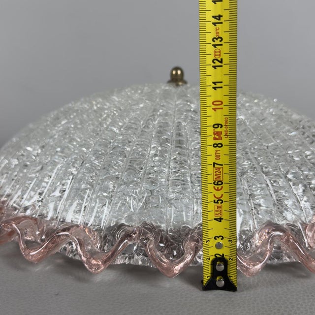 Murano Glass Ceiling Lamp with Pink Edge, 1970s For Sale - Image 11 of 12