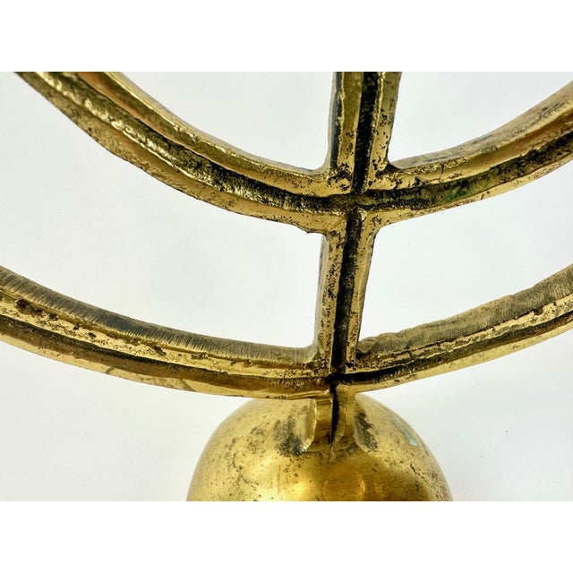 Vintage Brutalist German Brass Candleholder, 1970s For Sale - Image 9 of 10