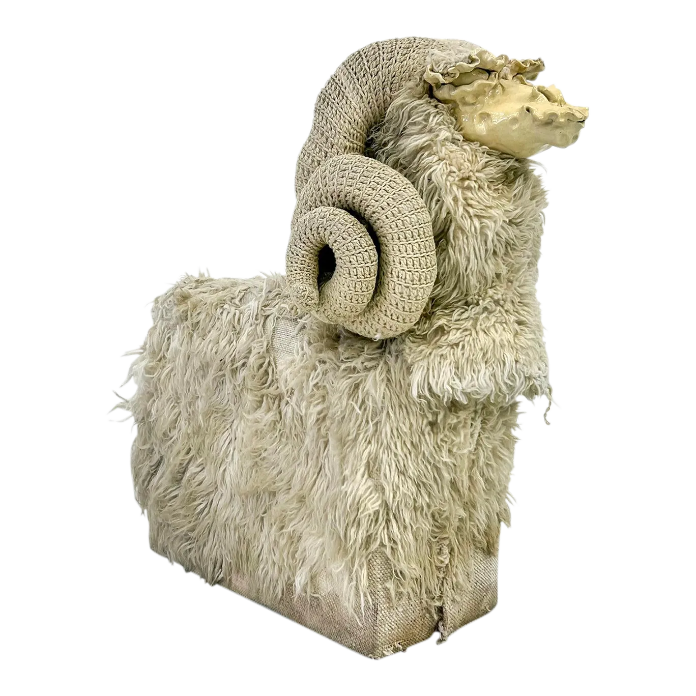 Bighorn Sheep Sculpture Bench by Edna Cataldo, Manner of François