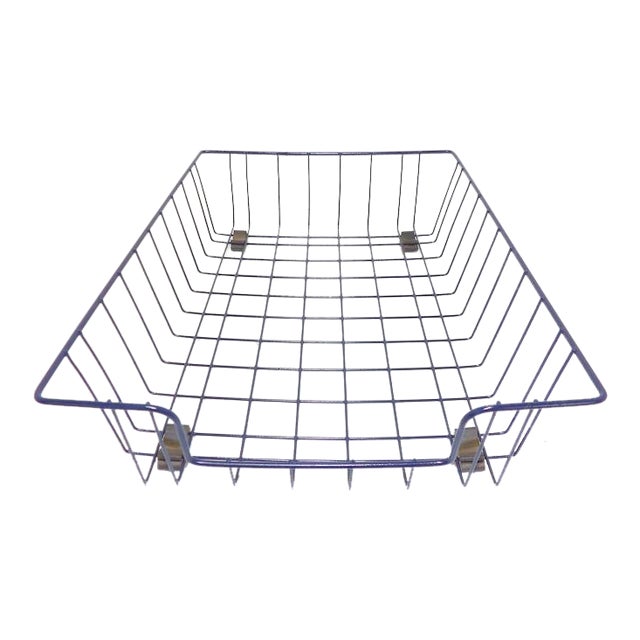 Vintage Matte Navy Blue Wire Desktop File Sorter Chairish