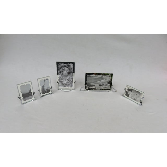 A rare set of five picture frames - the front wheels have a unusual and rare metal evaporation, these different in two...