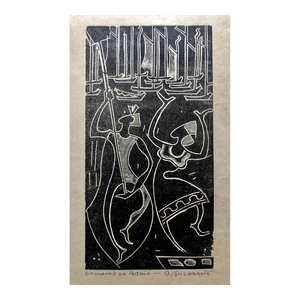 Odetto Guersoni, 1945 Brazilian Master, Art Deco Nudes Serigraph Woodcut Carnaval Bahia, c.1945