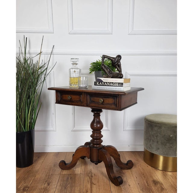Italian Walnut Side Table, 1890s For Sale - Image 3 of 9