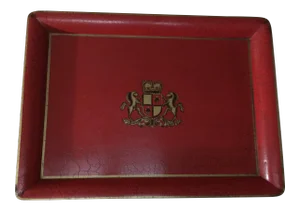 Red Crest Design Tole Tray