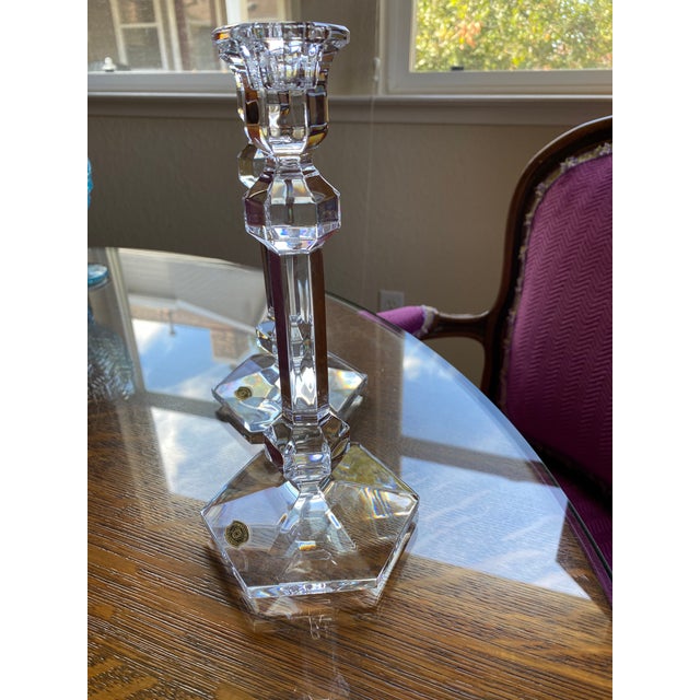 Vintage Val Saint Lambert Lead Crystal Candlesticks For Sale In Las Vegas - Image 6 of 6