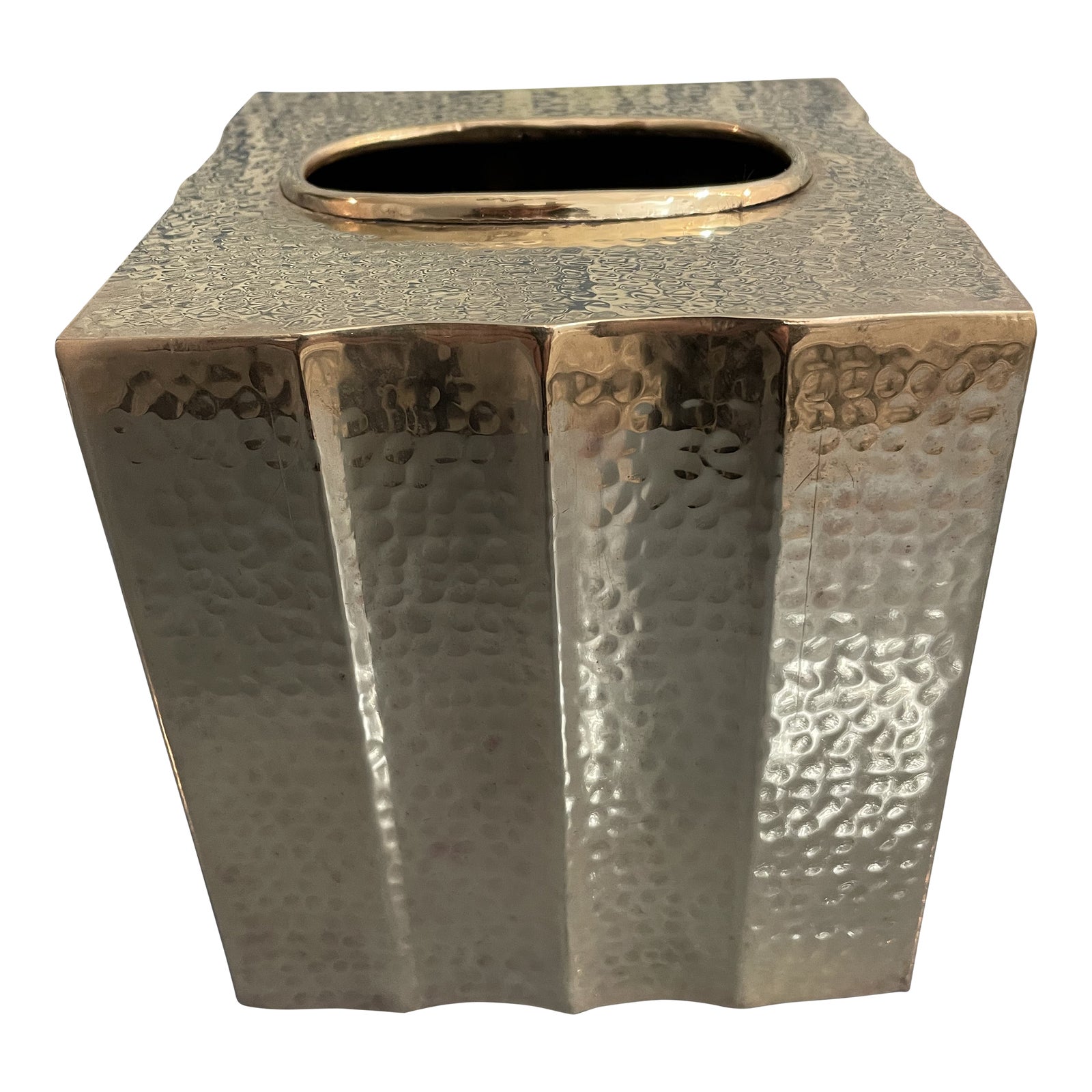 Vintage Hammered Brass Tissue Box Cover Chairish