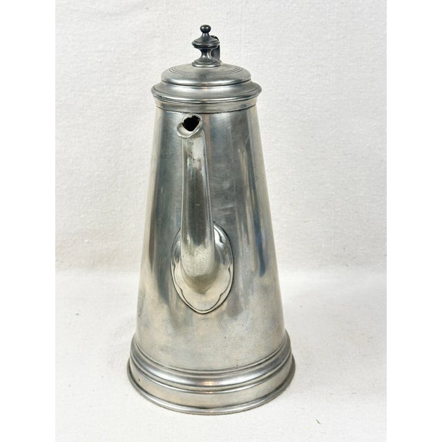 Rustic Antique Mid 1800’s James Dixon & Sons Pewter Coffee Pot For Sale - Image 3 of 8