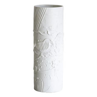 White Bisque Porcelain Floor Vase by Werner Schreib for Rosenthal, 1960s For Sale