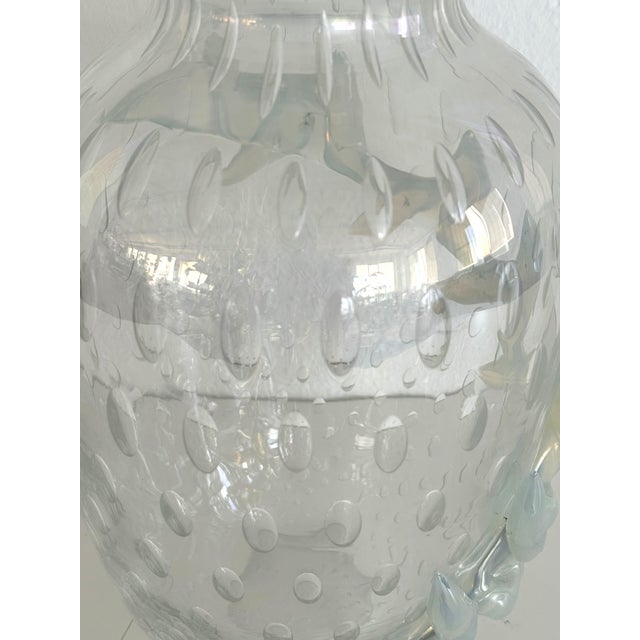 Italian Murano Glass Vase with Air Bubbles and Glass Garland, 1990s For Sale - Image 6 of 18