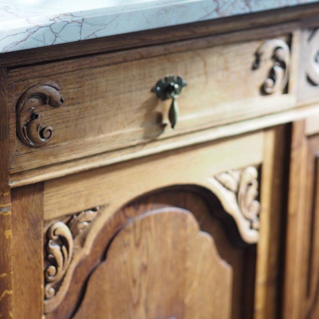 1920s Historicist Buffet with Mirrored Top and Marble Slab, 1920 For Sale - Image 5 of 16