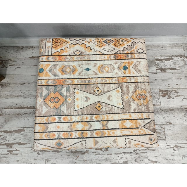 2020s Soft Rug Upholstered Walnut Coffee Table For Sale - Image 5 of 9