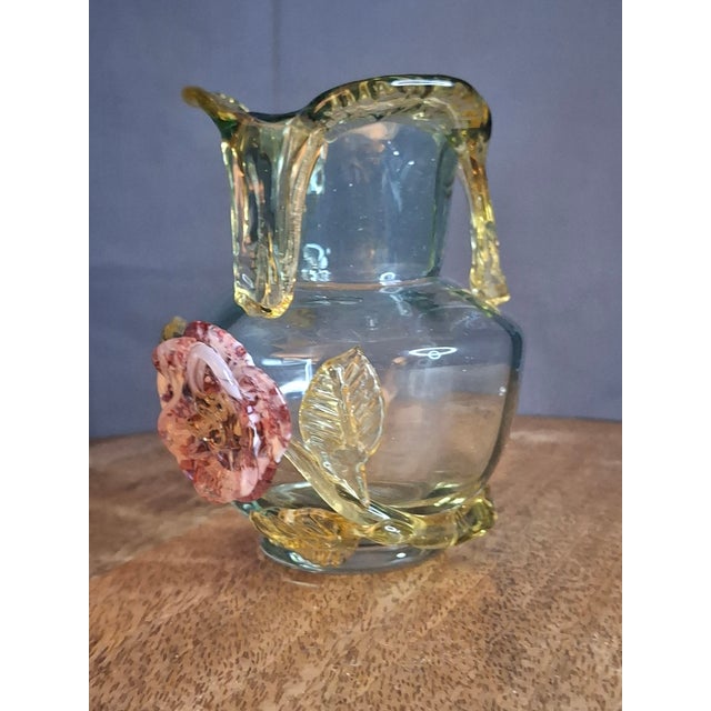 Rare Stevens & Williams Manganese Uranium Glass Bud Vase Applied Rose and Rigaree Feet C 1880 For Sale - Image 12 of 18
