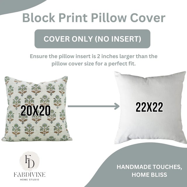 Not Yet Made - Made To Order Fabdivine Indian Block Print Cushion Cover 14x36 Inch Viscose Linen-Traffic Light For Sale - Image 5 of 5