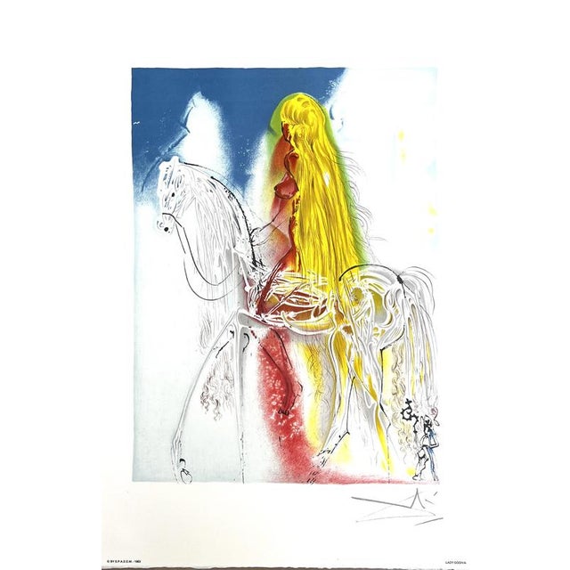 Contemporary Salvador Dali, Nude, Lady Godiva, 1983, Lithograph For Sale - Image 3 of 3