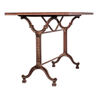 Vintage French Intricate Relief Cast Base Table, 1920s For Sale
