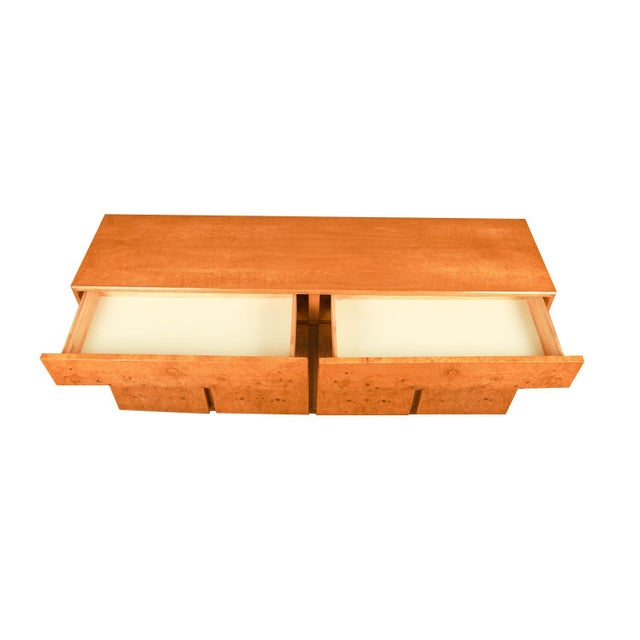 1970s Mid-Century Milo Baughman Style Burl Wood Sideboard For Sale - Image 9 of 12