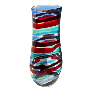 Monumental Fulvio Bianconi for Venini Fasce Orizzontali Mid Century Murano Vase