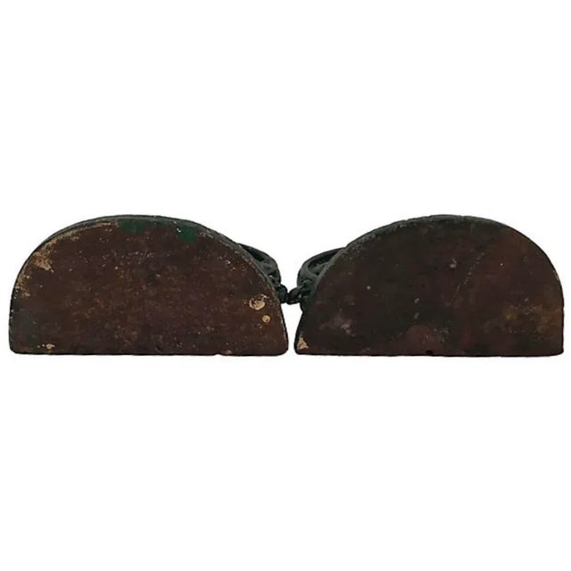 Figurative Cast Iron Flower Basket Bookends - a Pair For Sale - Image 3 of 6