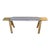 Rustic Em Long Bench W/French Ticking Upholstery For Sale
