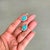 14k White Gold Halo Stud Earrings With 2.52ct Turquoise & Diamonds- A Pair For Sale In New York - Image 6 of 15