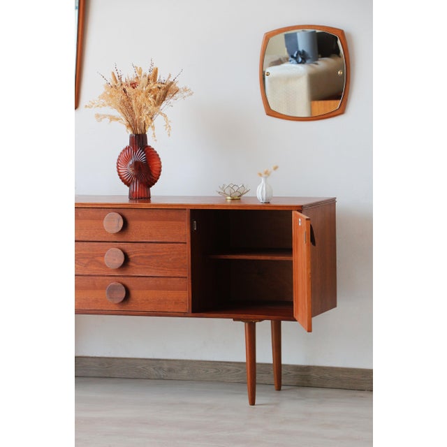 Brown Small Scandinavian Style Sideboard from Sapele, 1960s For Sale - Image 8 of 18