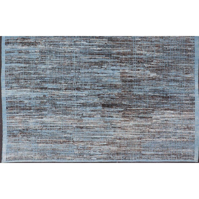 Hi-Low Textured Rug by Keivan Woven Arts, Blue & Charcoal 10'3 X 13'8 For Sale In Atlanta - Image 6 of 16
