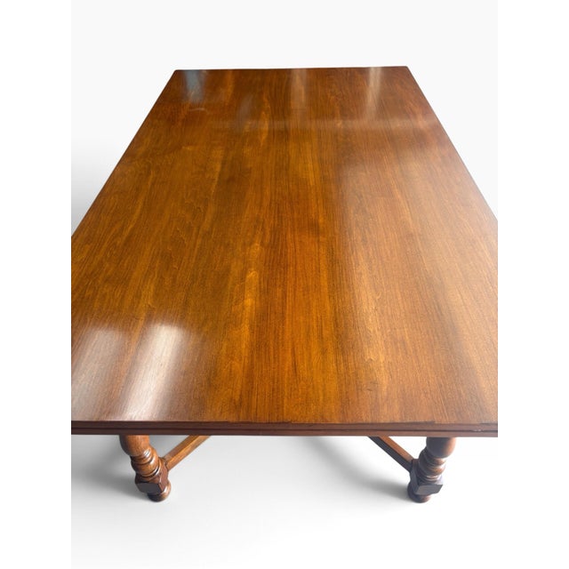 Wood Vintage 1970s Ethan Allen Solid Maple Draw-Leaf Dining Table For Sale - Image 7 of 12