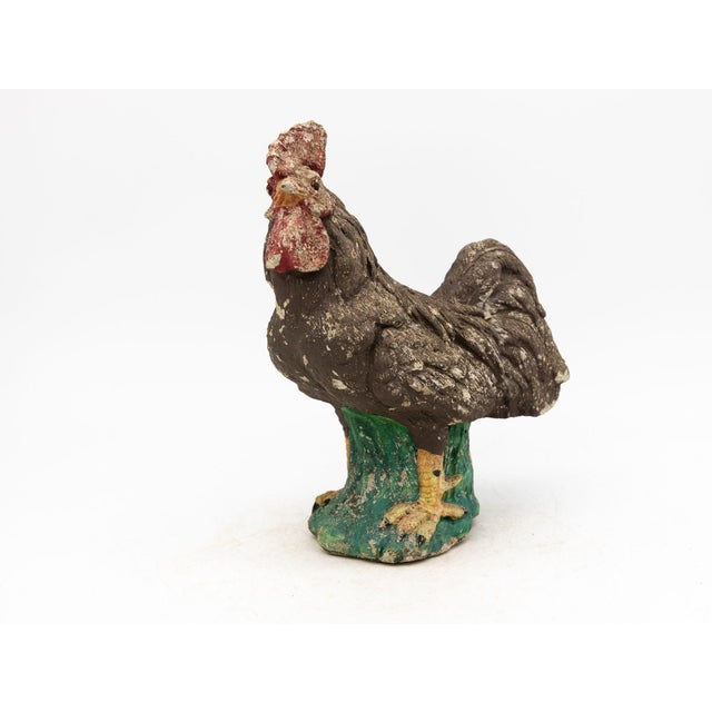 Sculpture Materials Polychrome Stone French Country Rooster, Mid 20th Century For Sale - Image 7 of 7