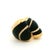 A dramatic Italian statement ring crafted in 18K yellow gold and richly polished ebony wood, accented by a sweeping ribbon...