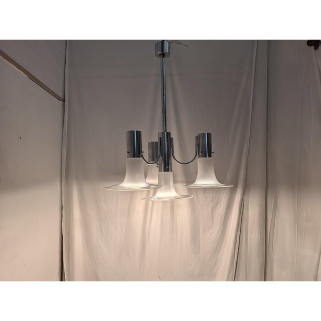 Four-Light Chandelier in Chromed Steel, 1970s For Sale - Image 10 of 13