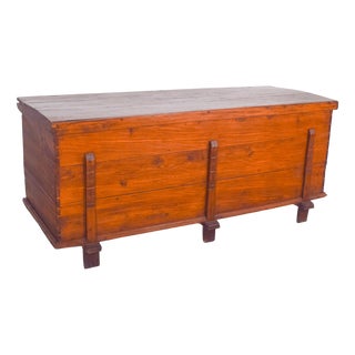 Large Portuguese Pine Chest, 1890s For Sale