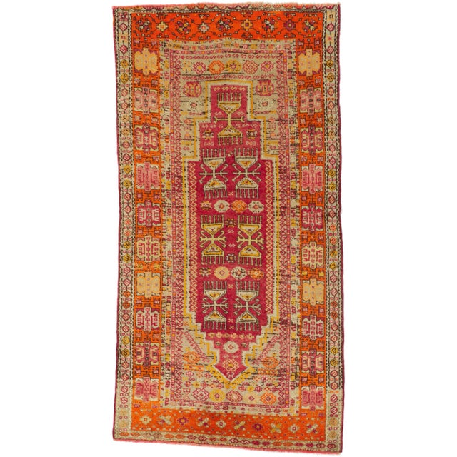 Vintage Turkish Colorful Oushak Rug - 04'05x 08'07 For Sale - Image 10 of 10