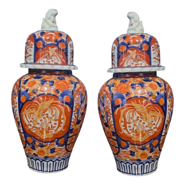 Imari Potiches, 19th Century, Set of 2 For Sale