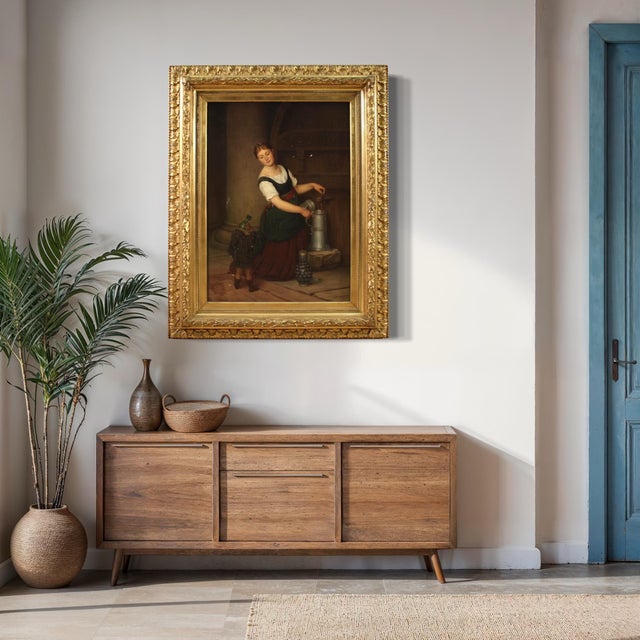 G. Spangerberg, Interior Scene, 1886, Oil on Canvas For Sale - Image 6 of 16