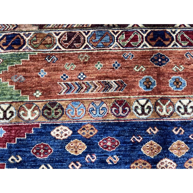 6'10" X 10'2" Persian Style Tribal Striped Area Rug For Sale - Image 11 of 16