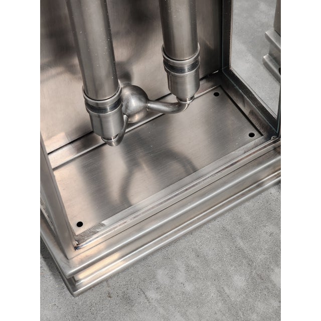 Chapman & Myers Polished Nickel Linear Wall Lanterns- A Pair For Sale - Image 11 of 15