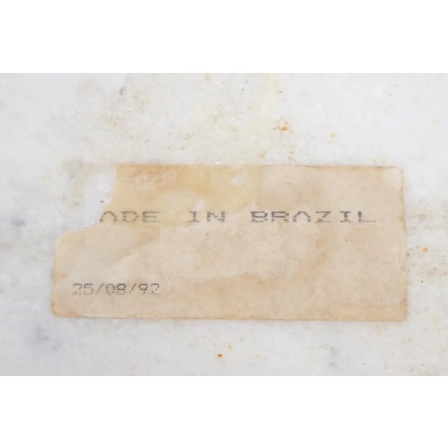 Mid Century Modern Square White & Grey Marble Coffee Center Table For Sale - Image 10 of 11