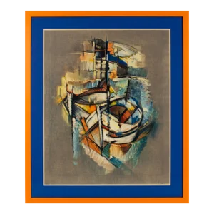Abstract Cubist Seascape Lithograph by Roger Lersy