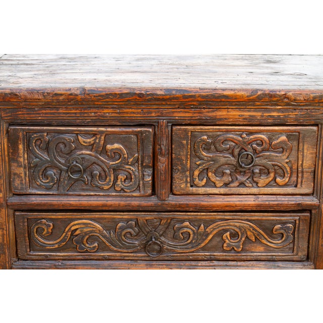 Antique Chinese Carved Six-Drawer Dresser For Sale - Image 10 of 12