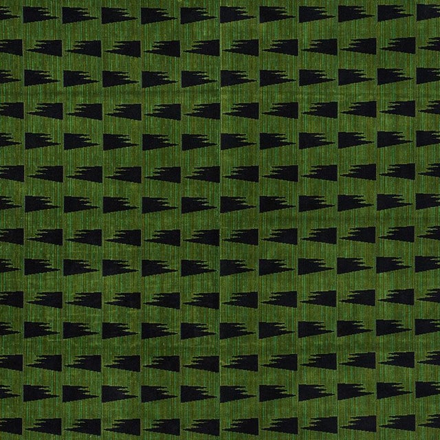 Sample - Schumacher X David Kaihoi Tutsi Fabric in Green For Sale