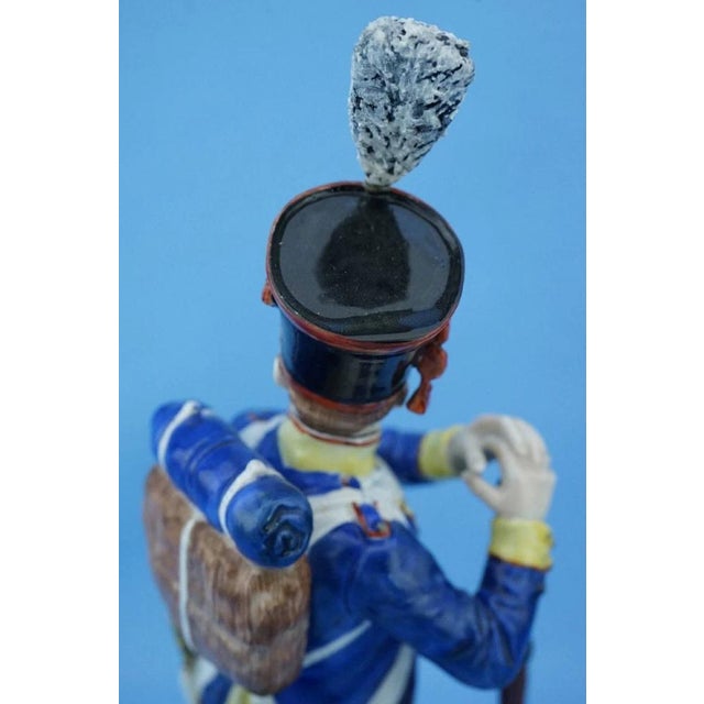 20th Century Porcelain Napoleonic Soldier of the Neuchatel Battalion from Carl Thieme's Potschappel Factory For Sale - Image 14 of 18
