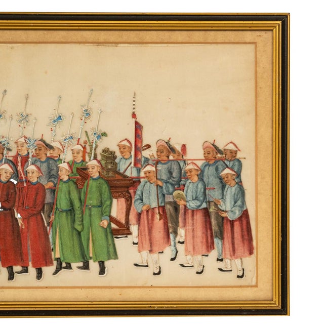 Mid 19th Century Antique Chinese Qing Dynasty Imperial Gouache Watercolor Pith Painting 1840 For Sale - Image 5 of 10