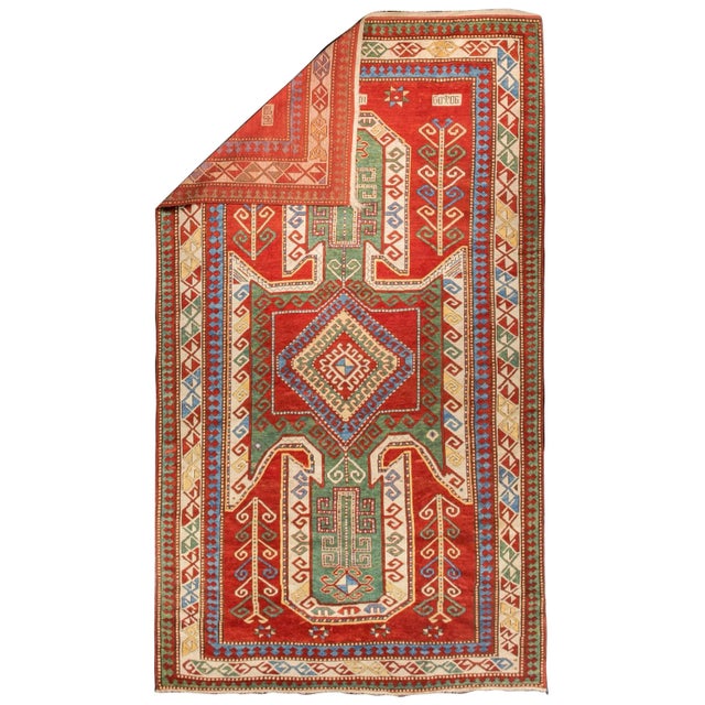 Antique Caucasian Kazak Rug 5'8" x 9'10''. SW Caucasus/Armenia. Boldly patterned, strongly coloured, totally geometric,...